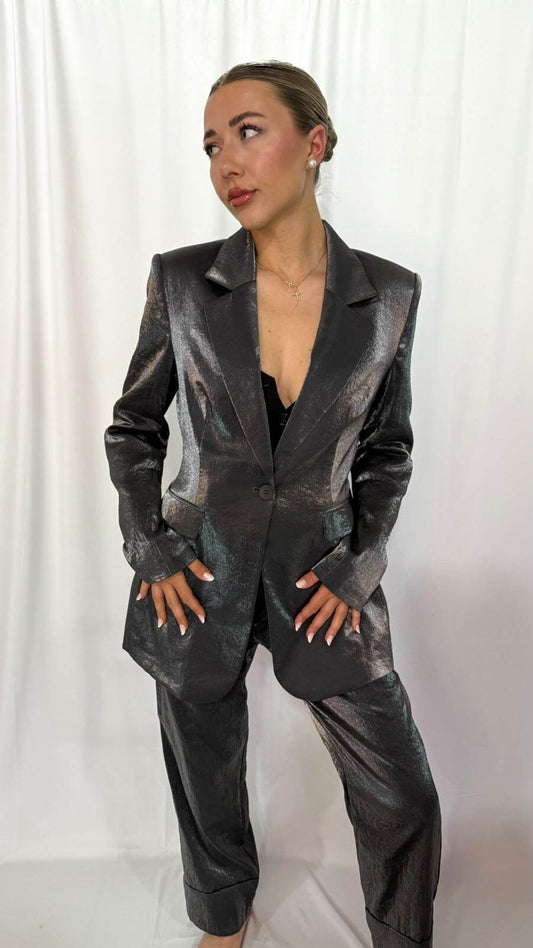 Costum Gri Metalizat