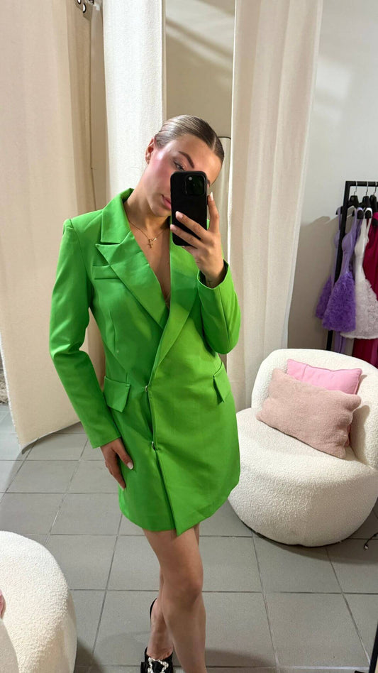 Rochie tip blazer verde intens