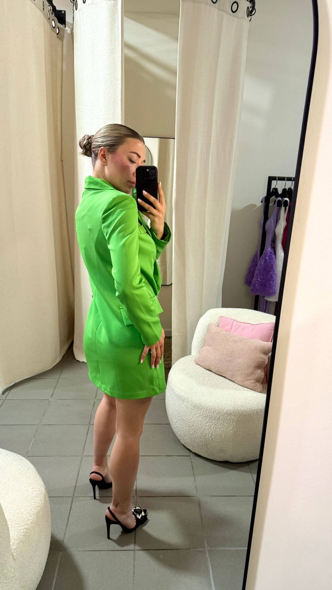 Rochie tip blazer verde intens