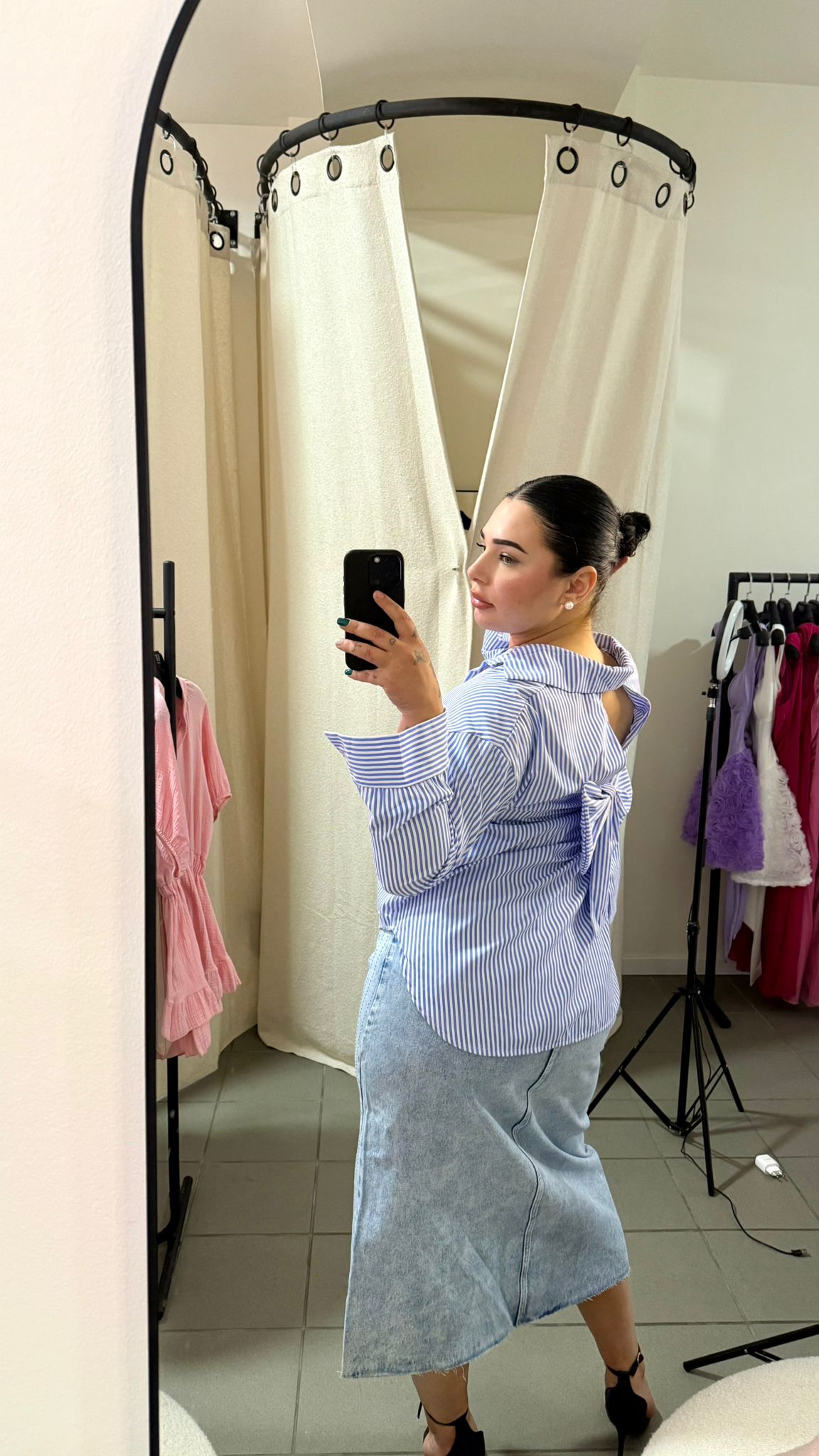 Fustă Denim cu Diamante